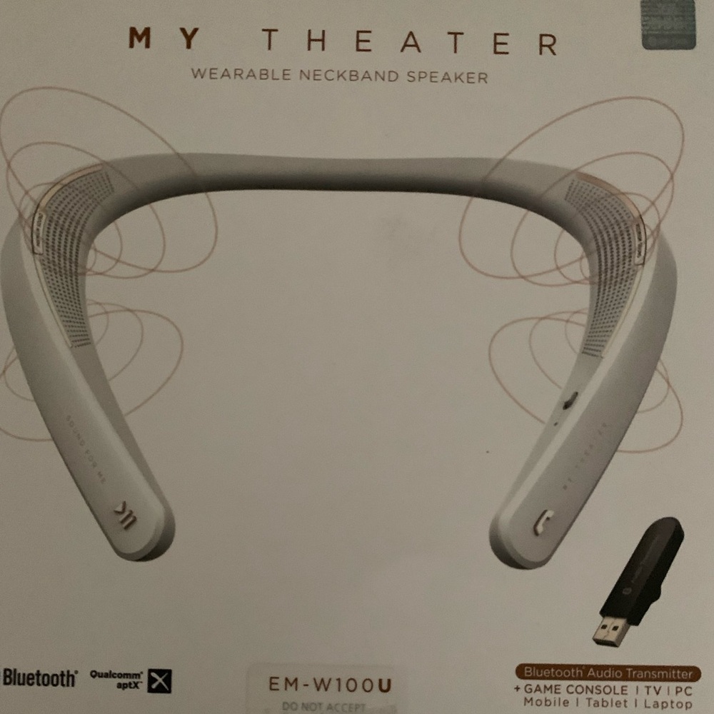 MY THEATER Neckband Speaker w/Bluetooth Audio EM-W100U